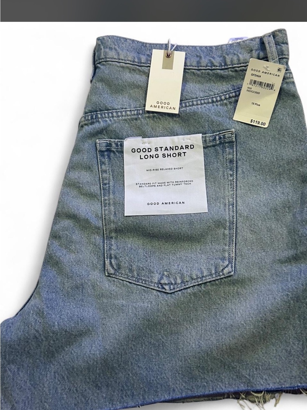 Good American Jean shorts- Light Blue